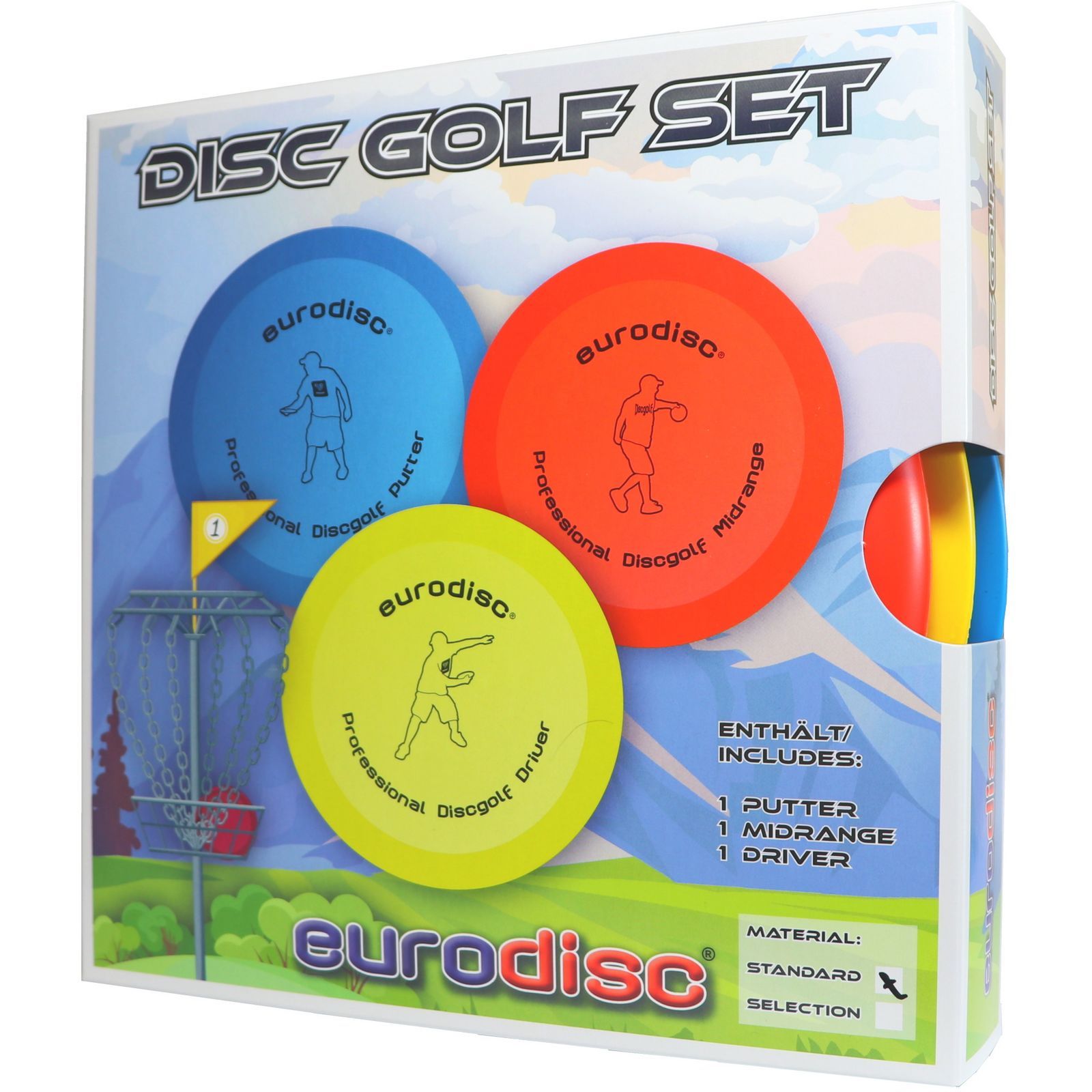 Eurodisc Discgolf Set SQU 478 g rot/gelb/blau 